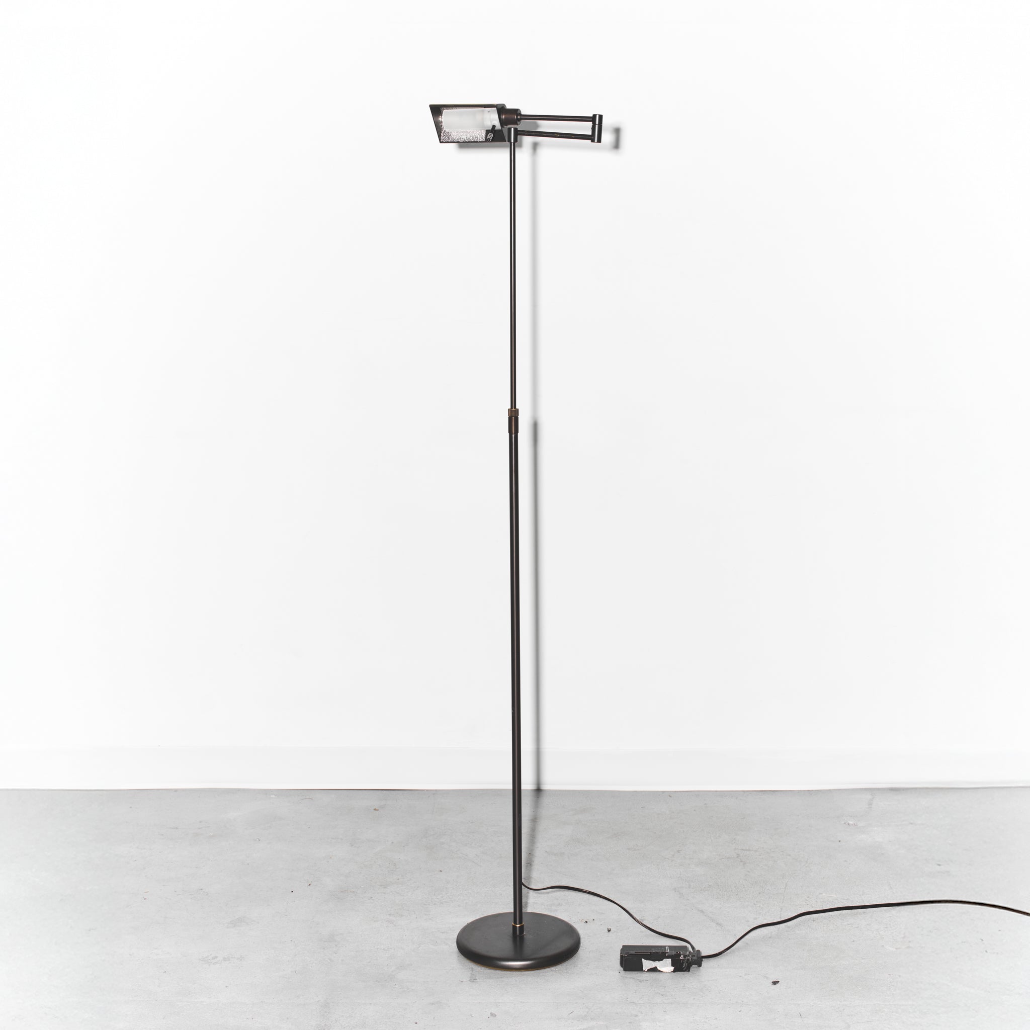 Black Mid-Century Modern Adjustable Floor Lamp