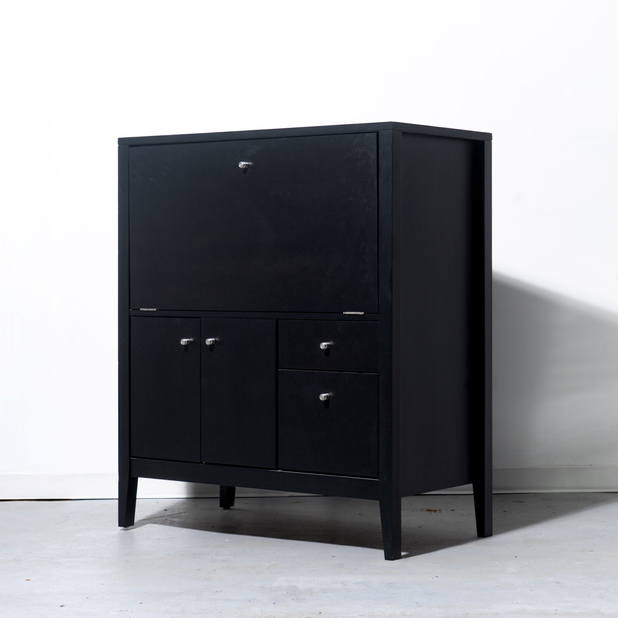 Black Wood Castle Secretary / Bar Cabinet