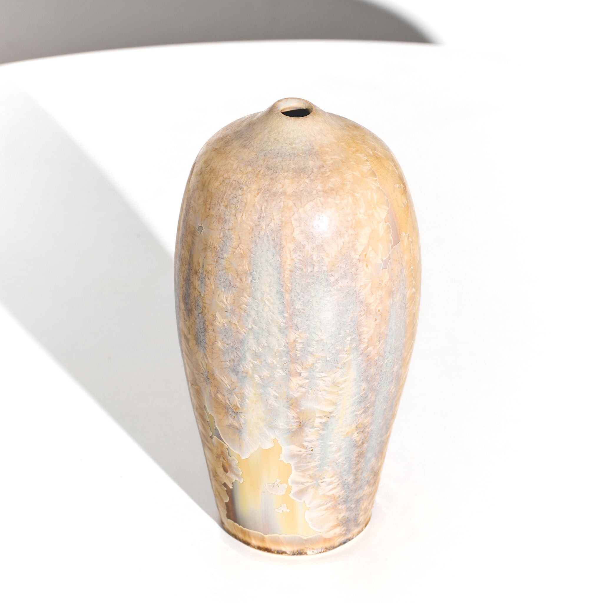 1990s Signed Hawaiian Crystalline Pottery Vase