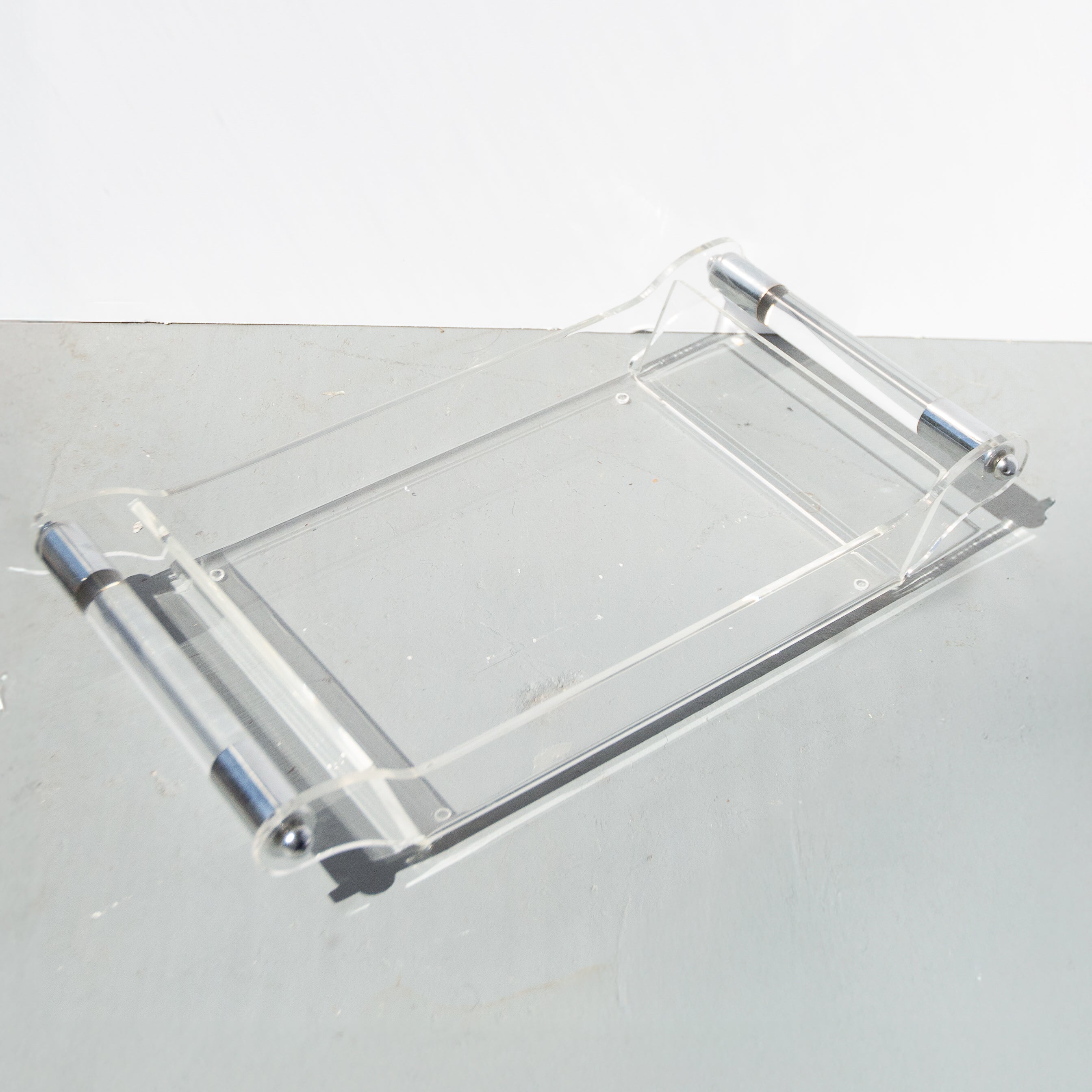 Mid-Century Modern Clear Acrylic Serving Tray