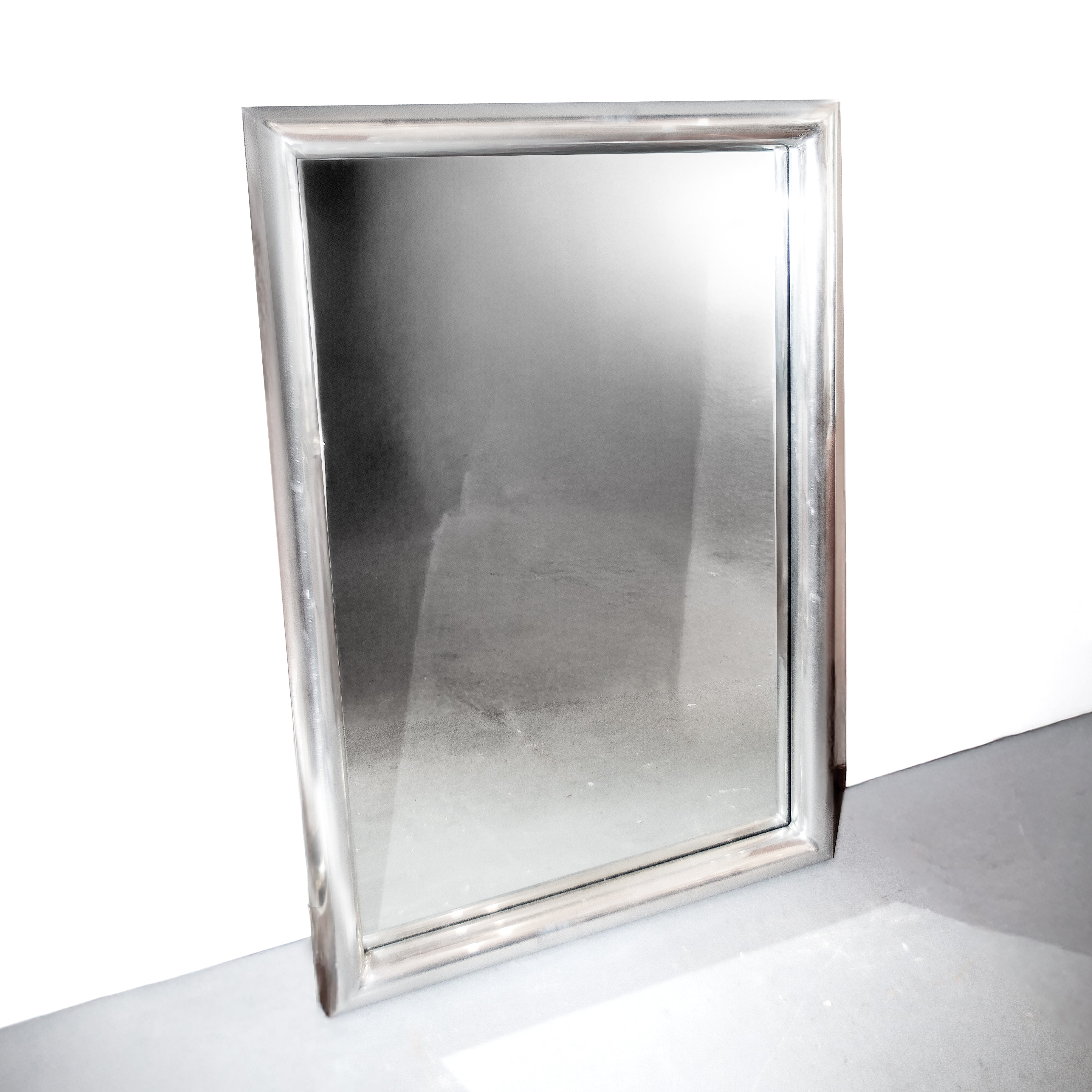 Large Mid-Century Modern Chrome Mirror