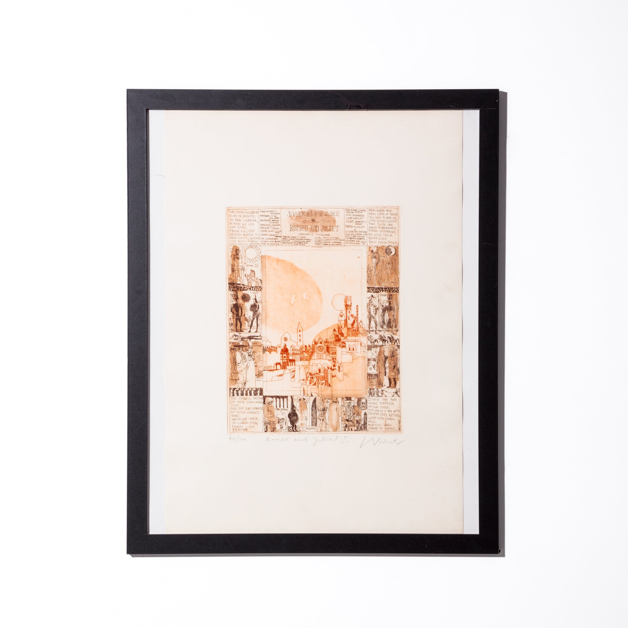 Signed "Romeo and Juliet I" Opera Linocut