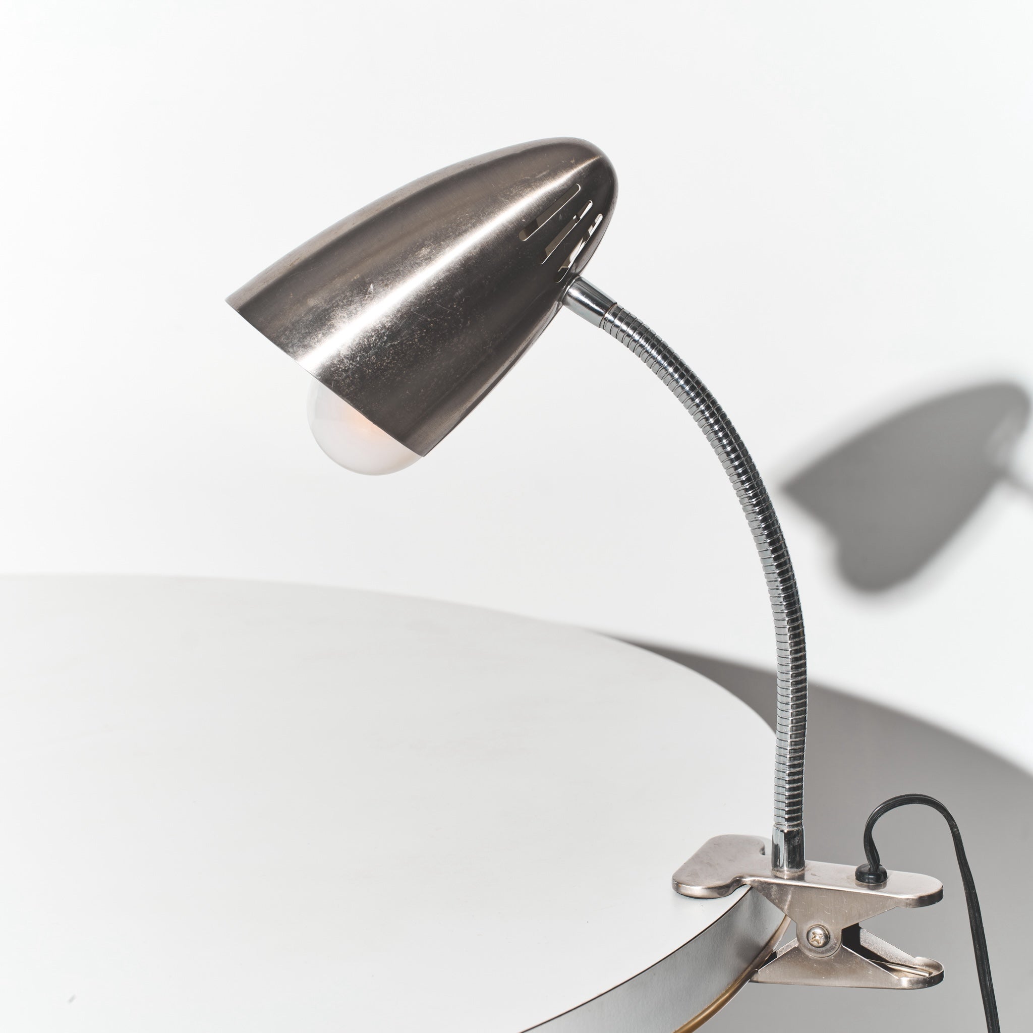 Mid-Century Modern Cone Gooseneck Clamp Lamp