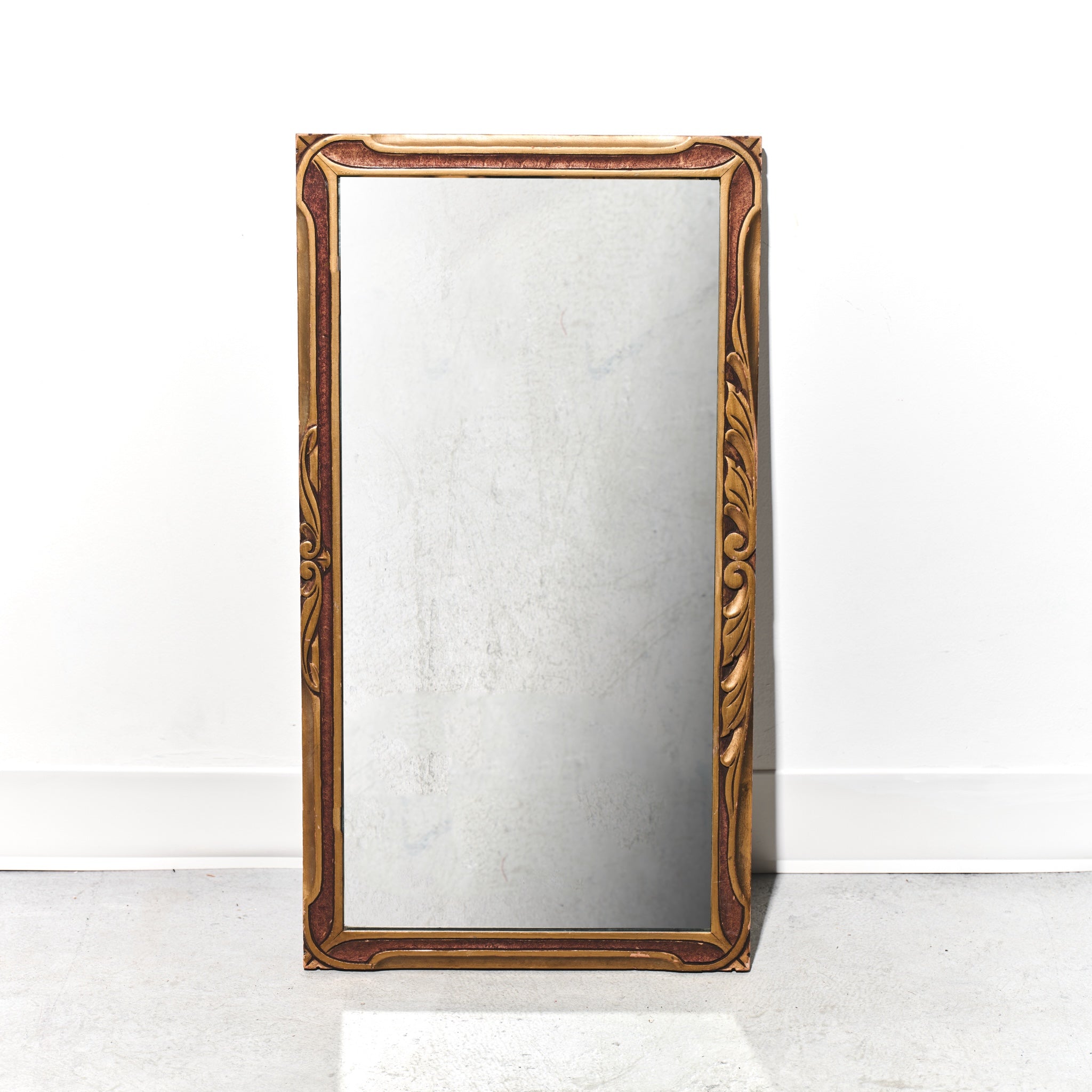 Mid-Century Gilded Carved Wooden Mirror