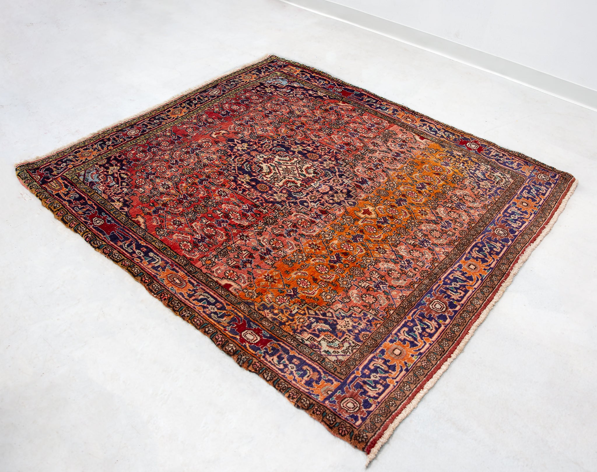 Vintage Antique Persian Bdijar Oriental Rug