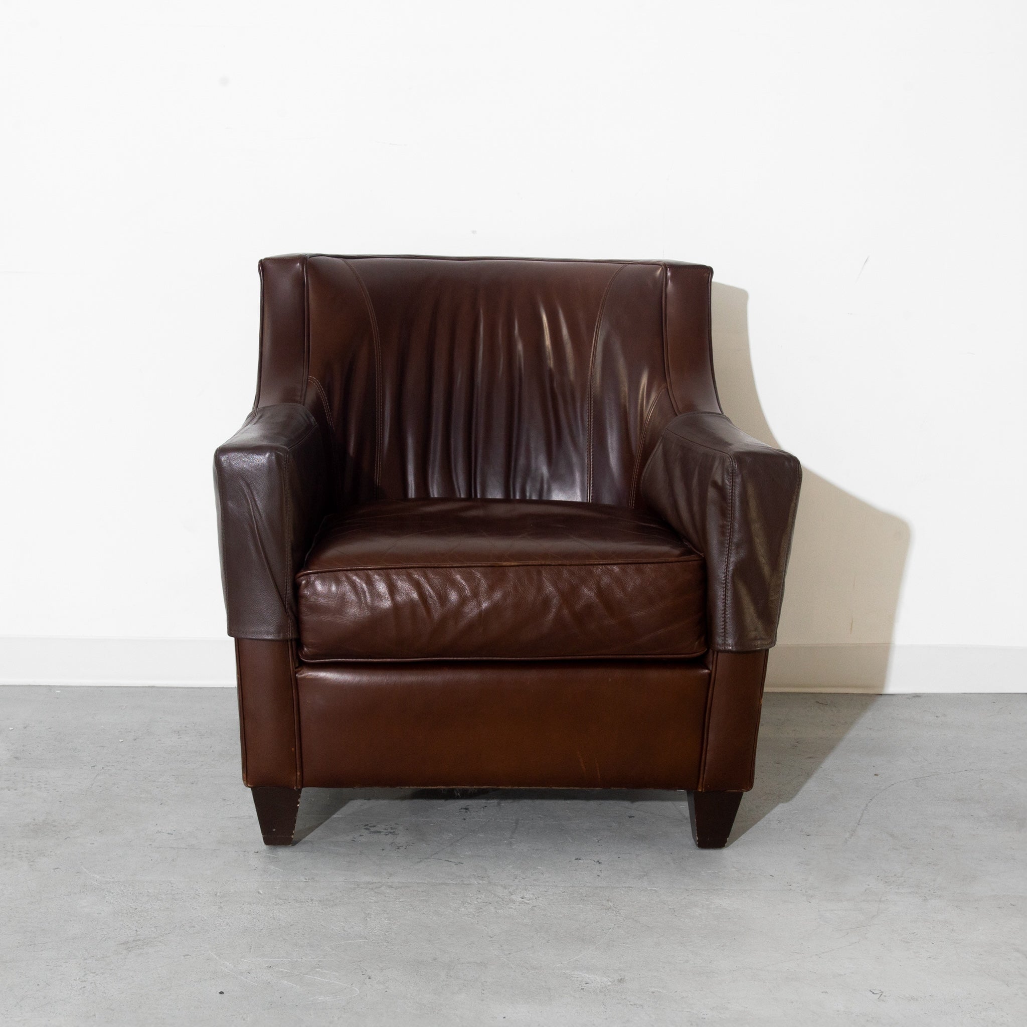 Vintage Brown Leather Armchair Lounge Chair
