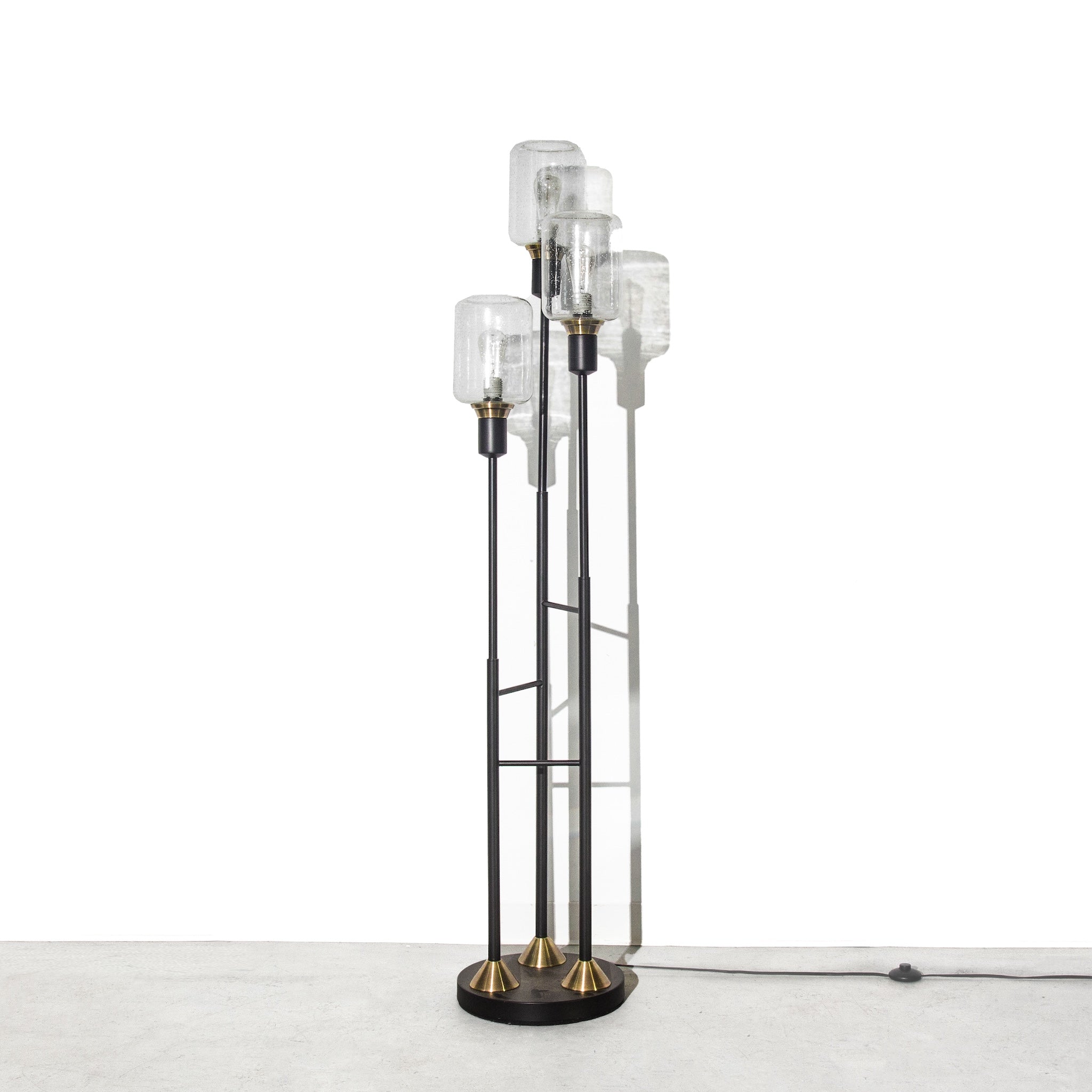 Vintage Glass 3-Light Tall Floor Glass Lamp