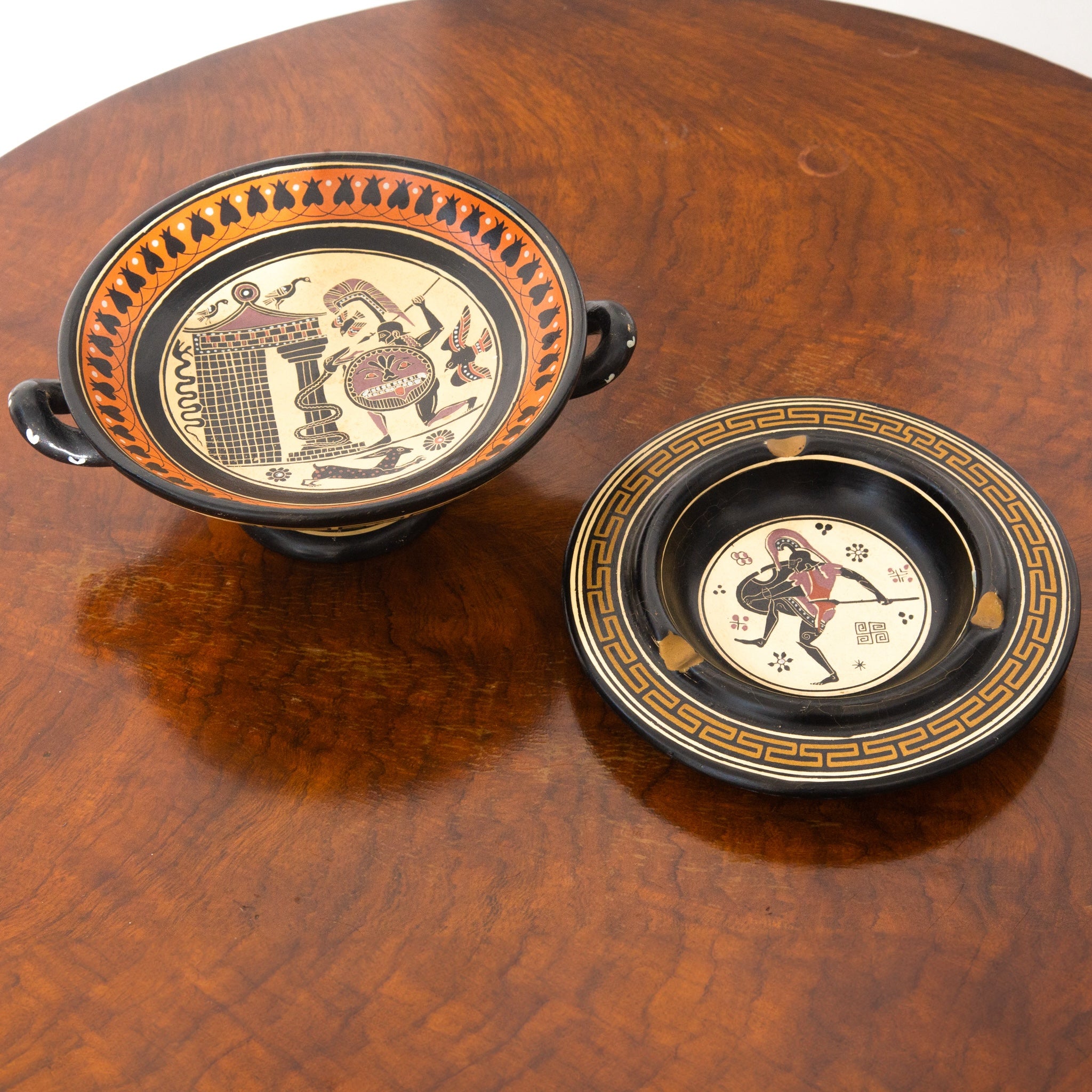 Vintage Greek Vassilopoulos Compote and Ashtray