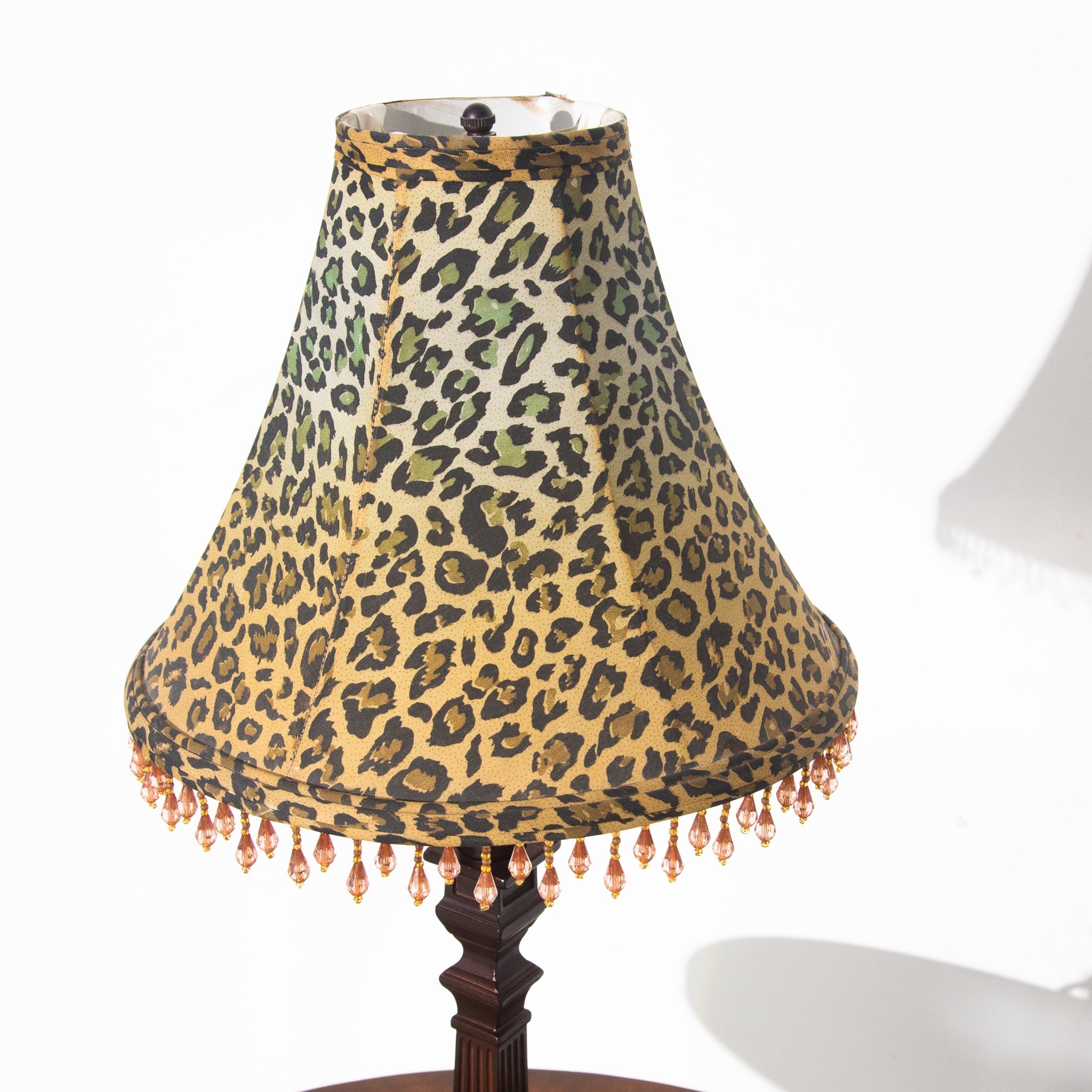 Vintage Leopard Fringe Metal Table Lamp