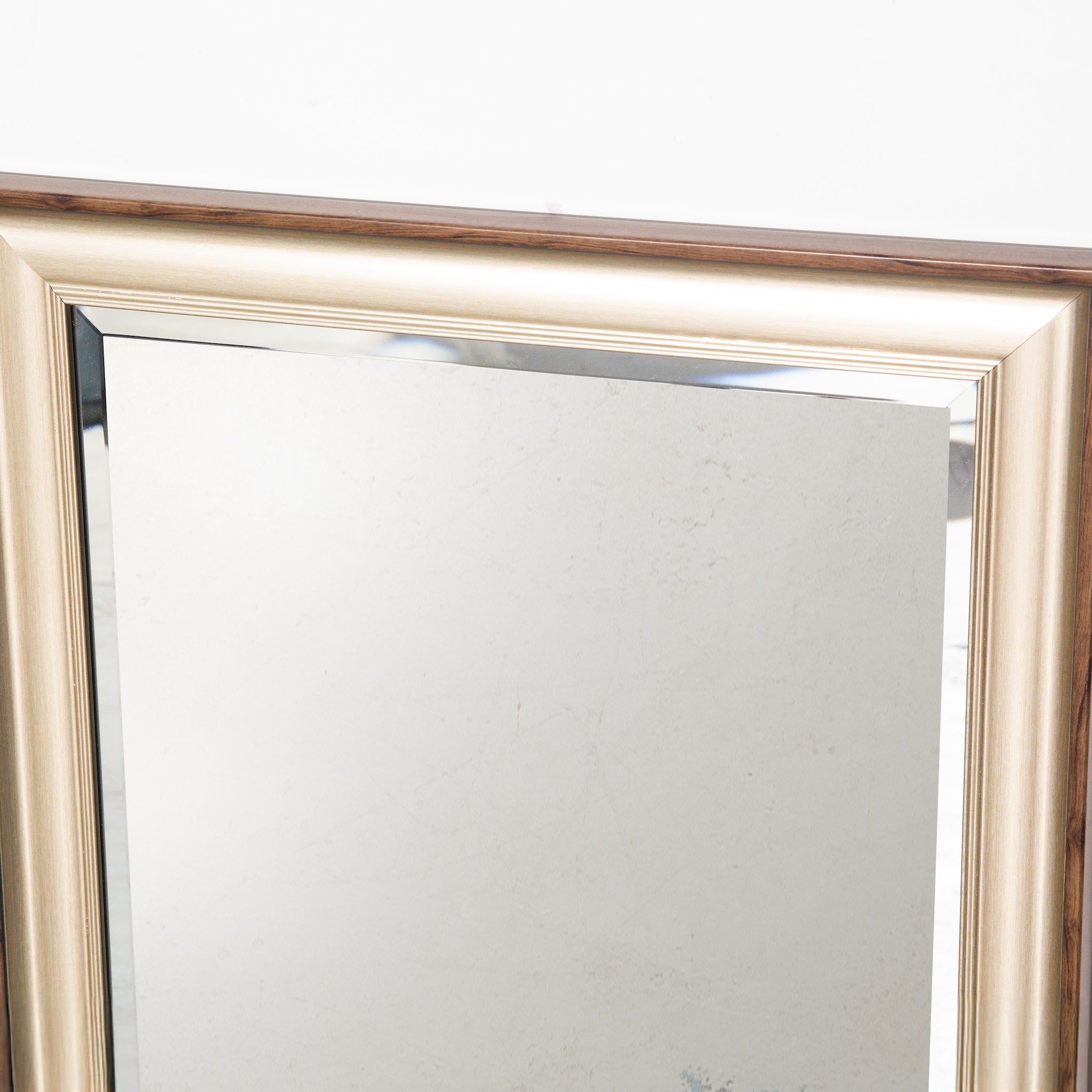 Vintage Modern Beveled Silver Wall Mirror