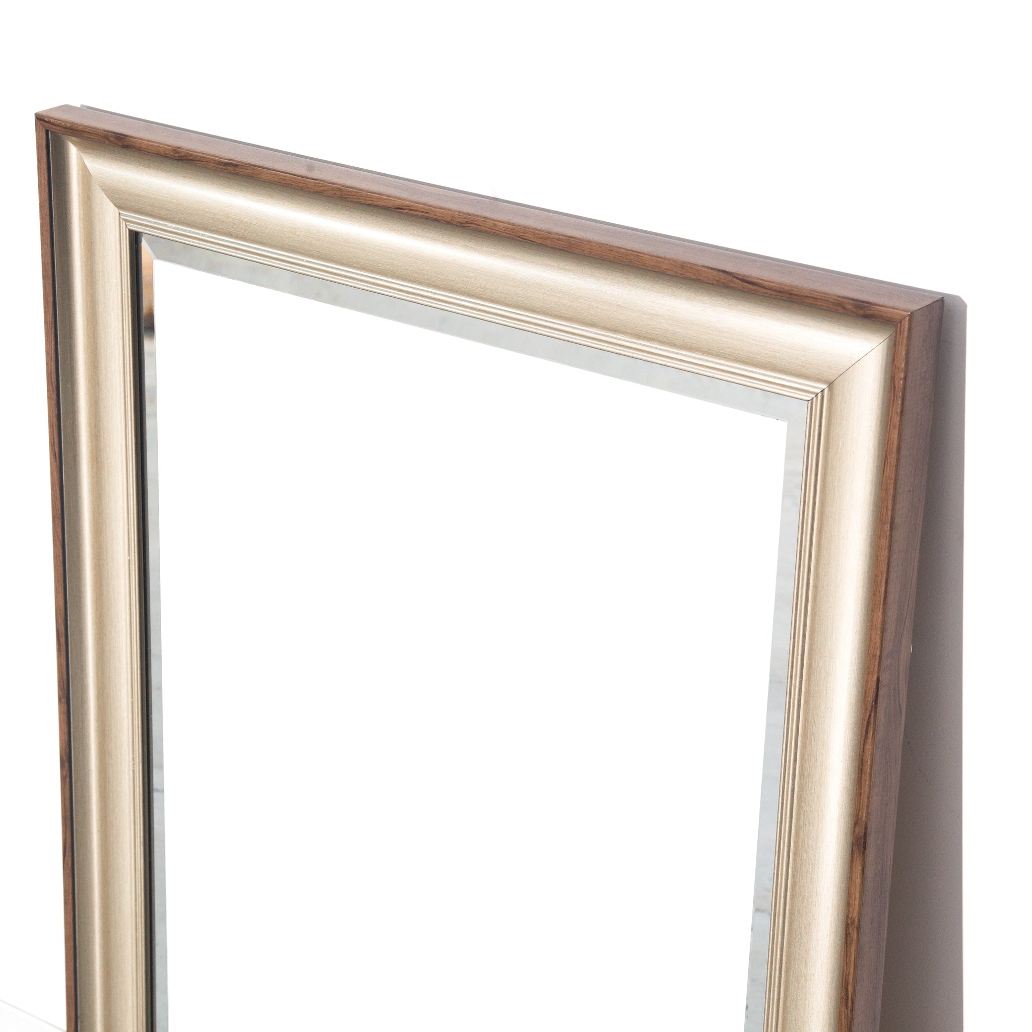 Vintage Modern Beveled Silver Wall Mirror