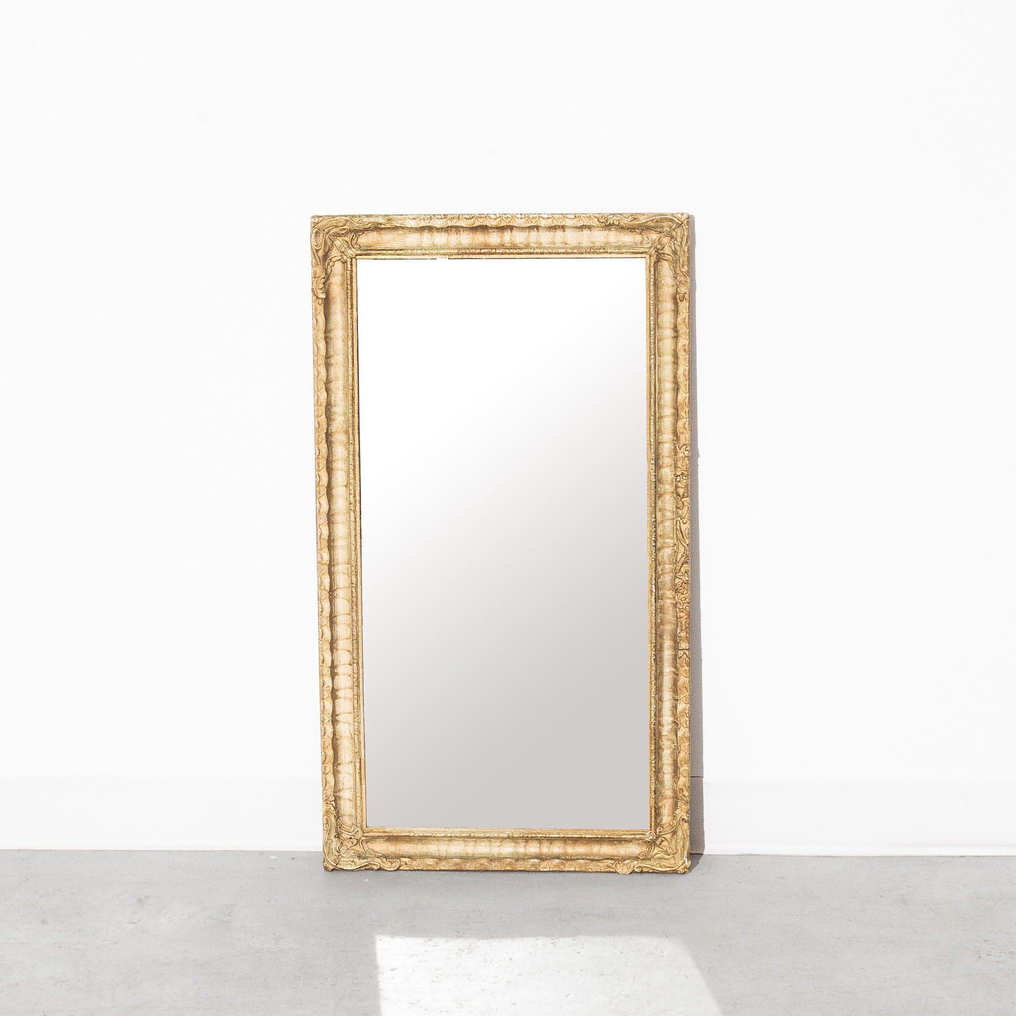 Vintage Ornate Carved Wooden Wall Mirror