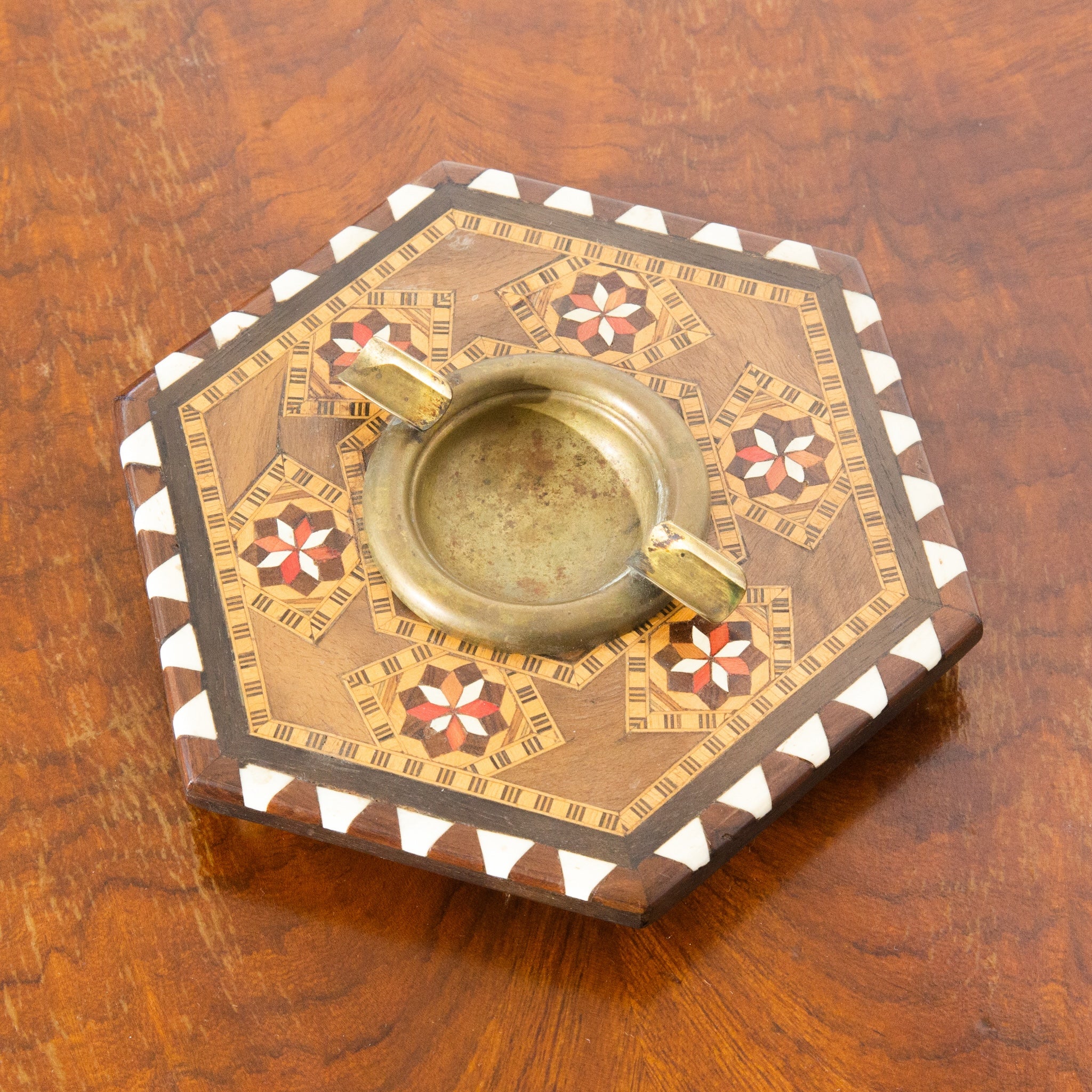 Vintage Spanish Octagonal Metal Ashtray