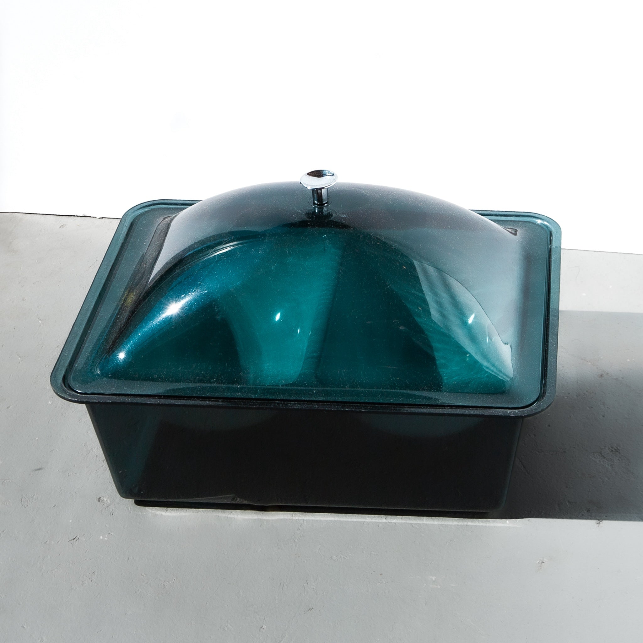 Mid-Century Modern Blue Acrylic Food Server