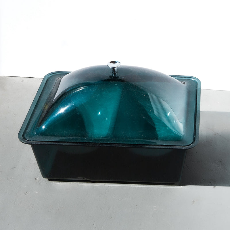 Mid-Century Modern Blue Acrylic Food Server