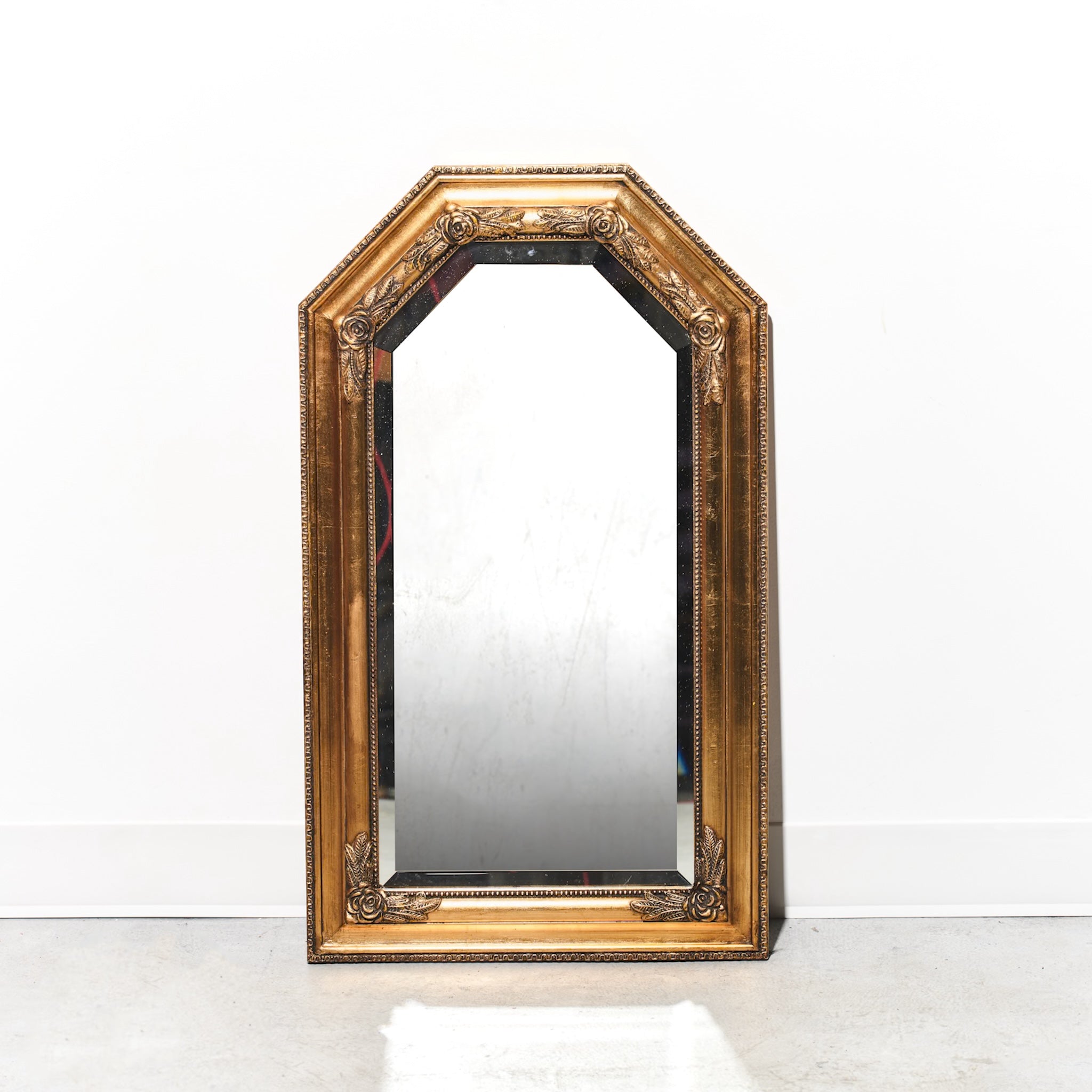 Gold Accent Hexagon Mirror