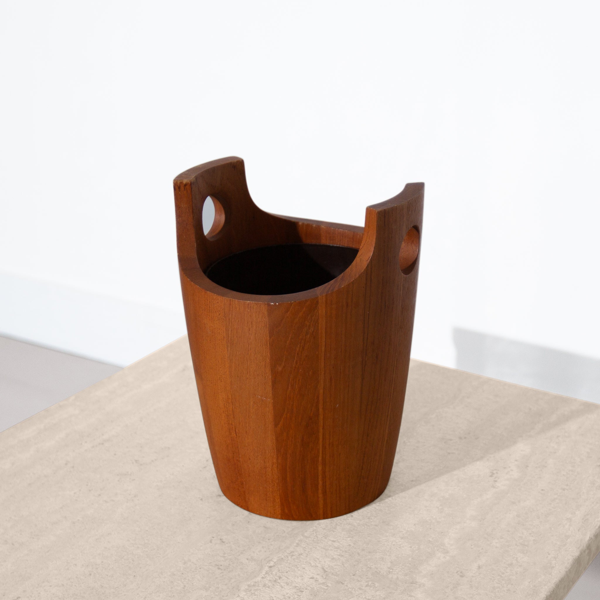 Mid-century Modern Danish Nissen Wooden Ice Bucket