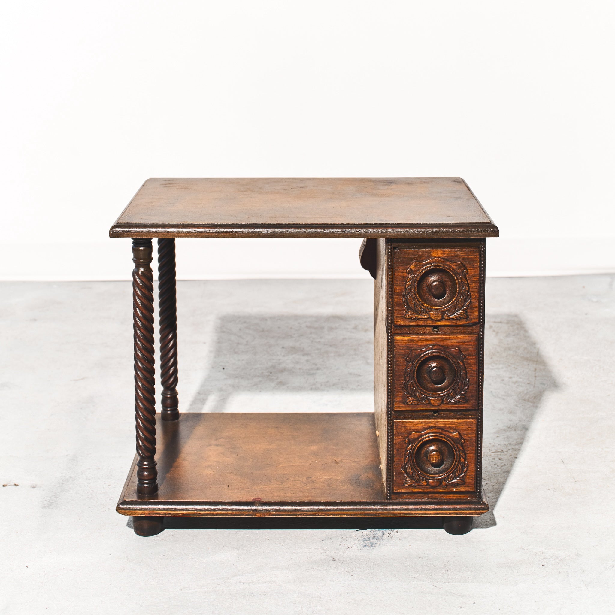 Carved Wood Custom Build Side Table