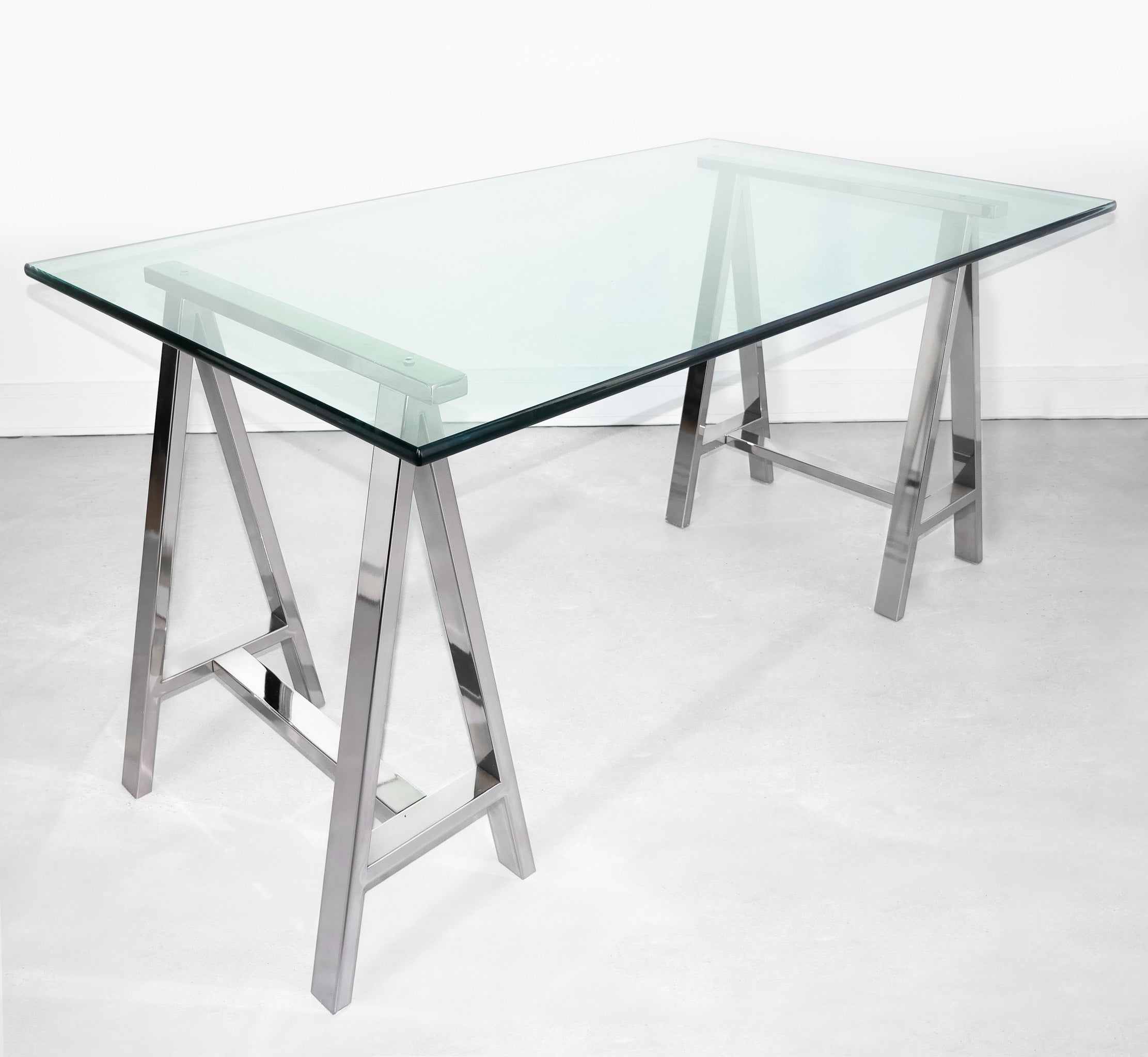 Elk Home Chrome and Glass Dining Table