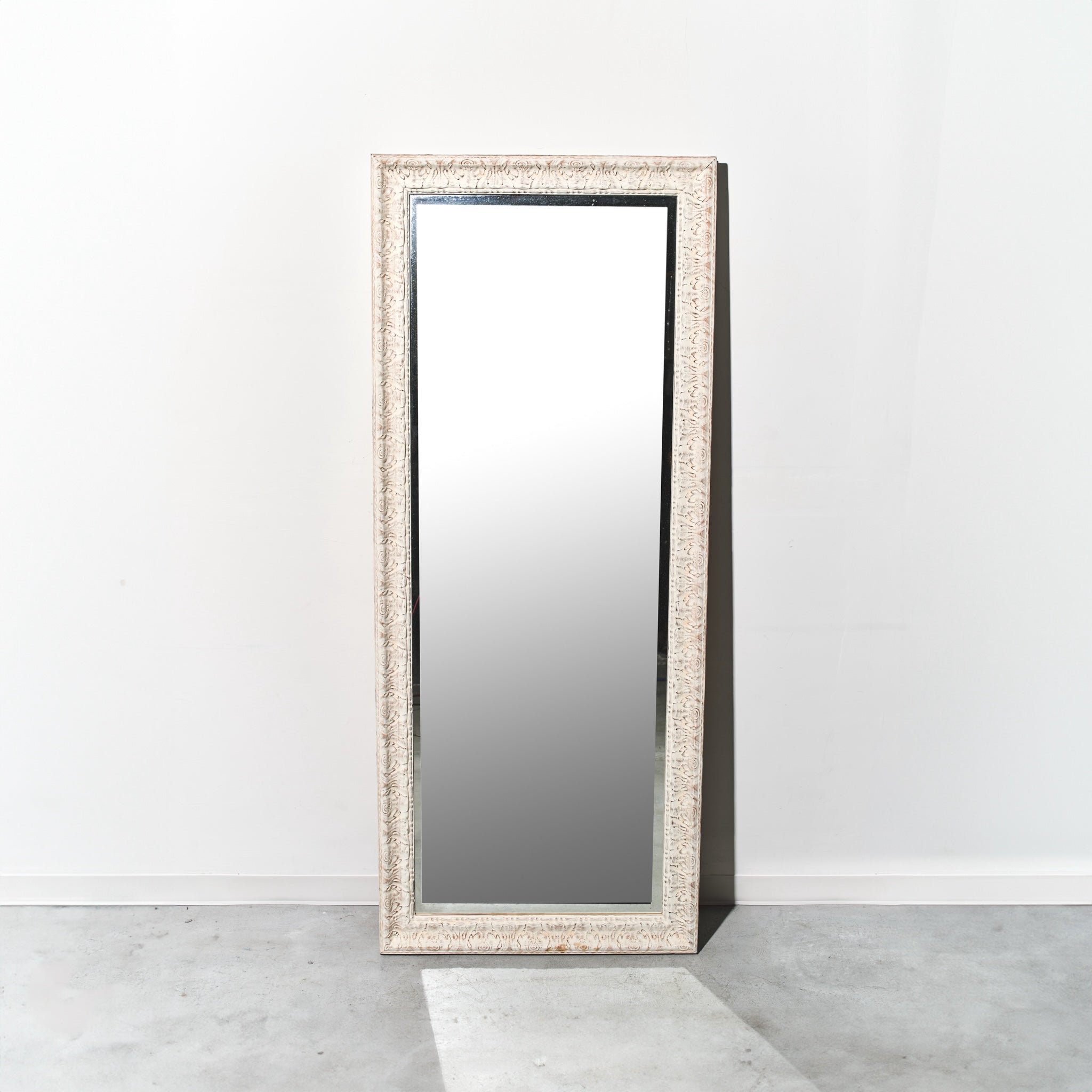 Large Carved Wooden Floor Mirror