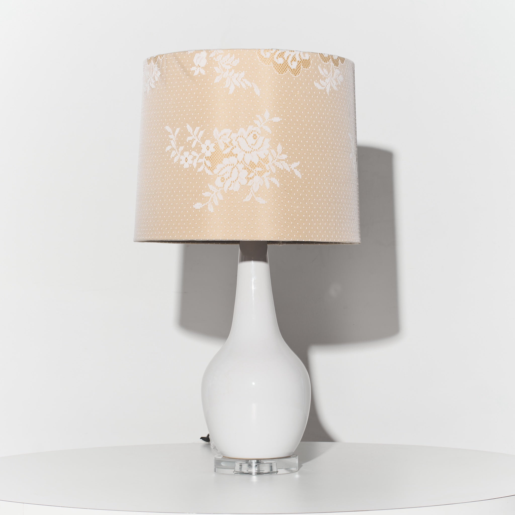 Refurbished Lace Milk Glass Lamp