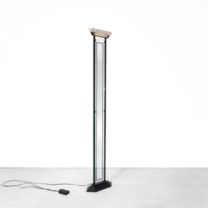 1980s Postmodern Glass and Metal Floor Lamp