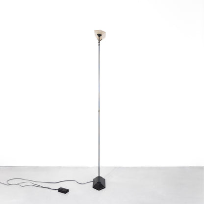 1980s Postmodern Glass and Metal Floor Lamp