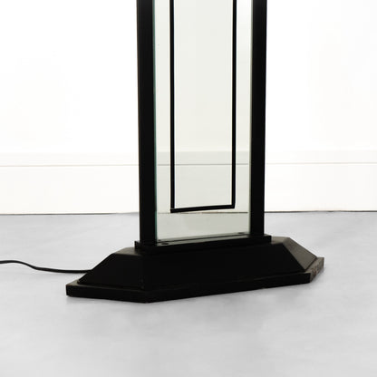 1980s Postmodern Glass and Metal Floor Lamp