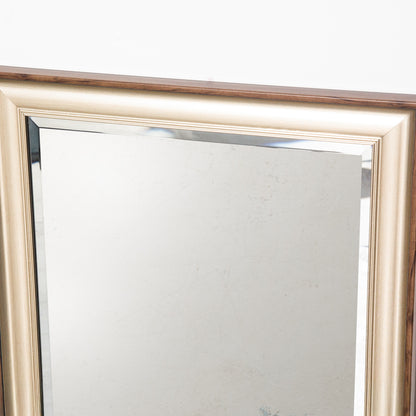 Large Modern Beveled Silver Wall Mirror