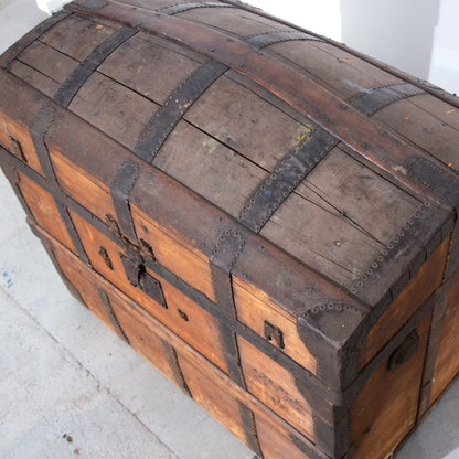 Antique Domed Steamer Trunk