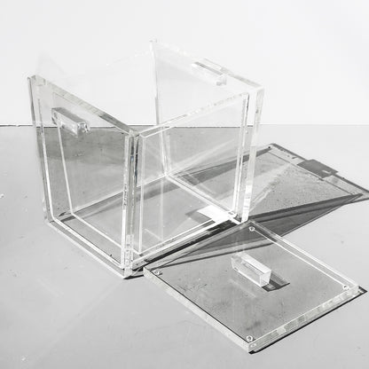 Mid-Century Modern Clear Acrylic Ice Bucket