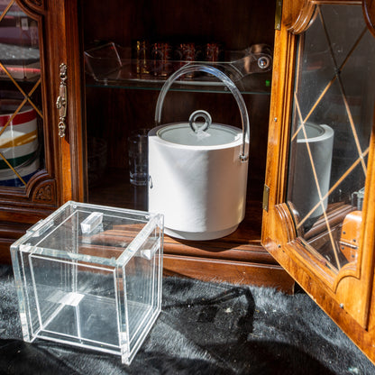 Mid-Century Modern Clear Acrylic Ice Bucket