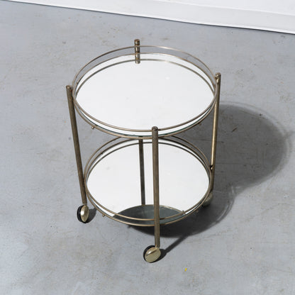 Mid-Century Modern Rolling Mirrored Bar Cart