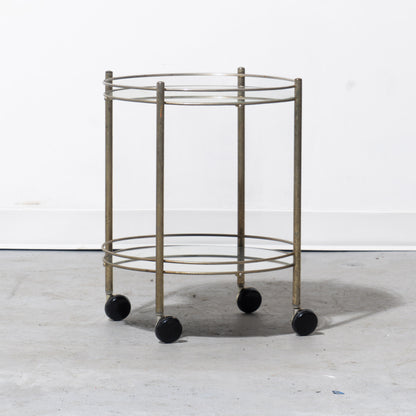 Mid-Century Modern Rolling Mirrored Bar Cart