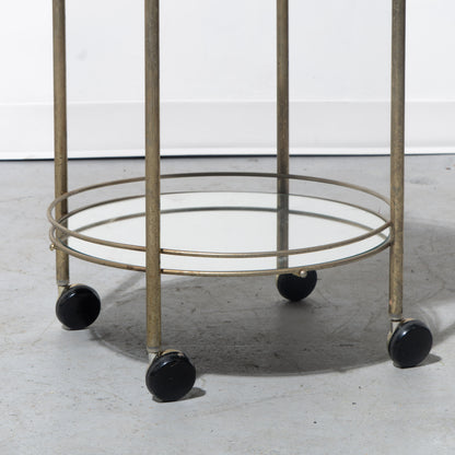 Mid-Century Modern Rolling Mirrored Bar Cart
