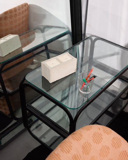 Mid-Century Modern Glass Pull-out Bar Trolley