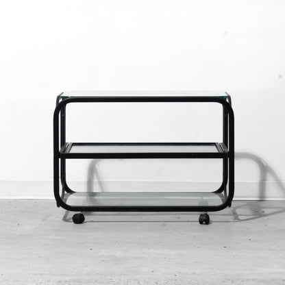 Mid-Century Modern Glass Pull-out Bar Trolley