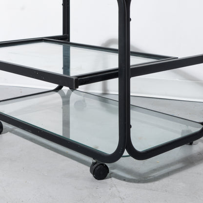 Mid-Century Modern Glass Pull-out Bar Trolley