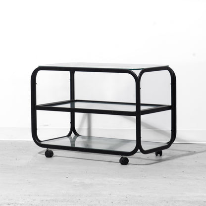 Mid-Century Modern Glass Pull-out Bar Trolley