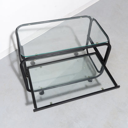 Mid-Century Modern Glass Pull-out Bar Trolley