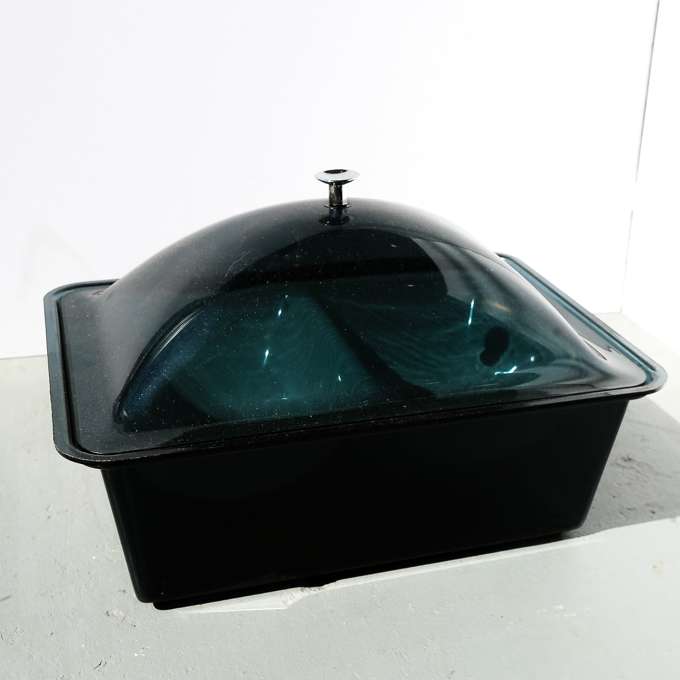 Mid-Century Modern Blue Acrylic Food Server