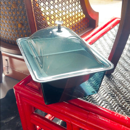 Mid-Century Modern Blue Acrylic Food Server