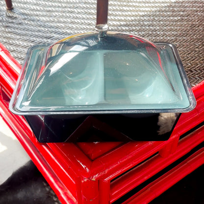 Mid-Century Modern Blue Acrylic Food Server