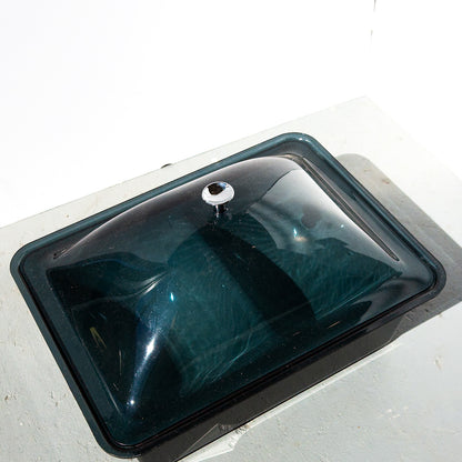 Mid-Century Modern Blue Acrylic Food Server