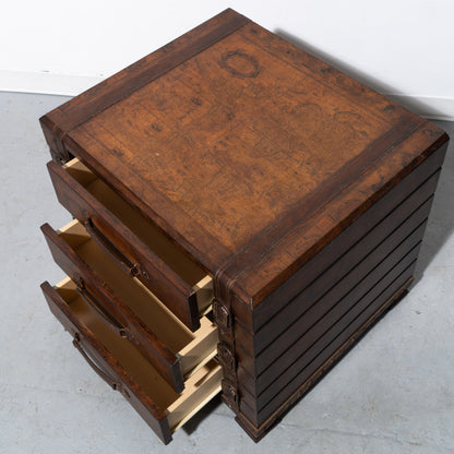 Luggage-Style World Map Wooden Chest
