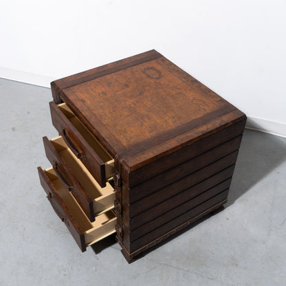 Luggage-Style World Map Wooden Chest