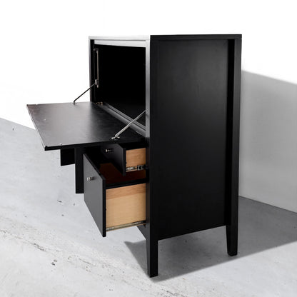Black Wood Castle Secretary / Bar Cabinet