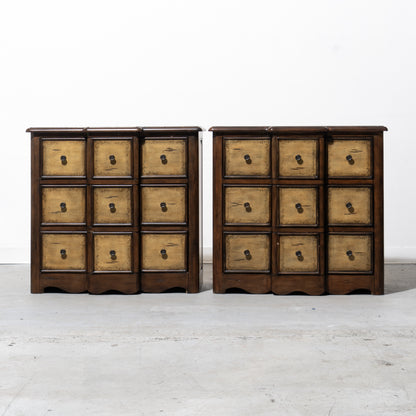 Apothecary-Style Wooden 3-Drawer Cabinet (2 Available)