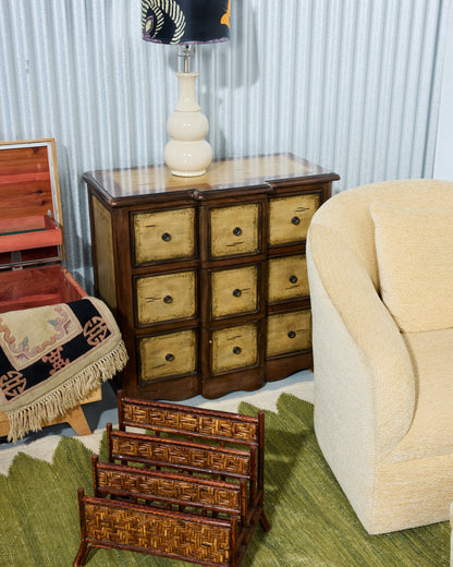 Apothecary-Style Wooden 3-Drawer Cabinet (2 Available)