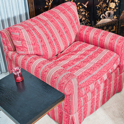 Carlyle Custom Armchair and Wheeled Ottoman